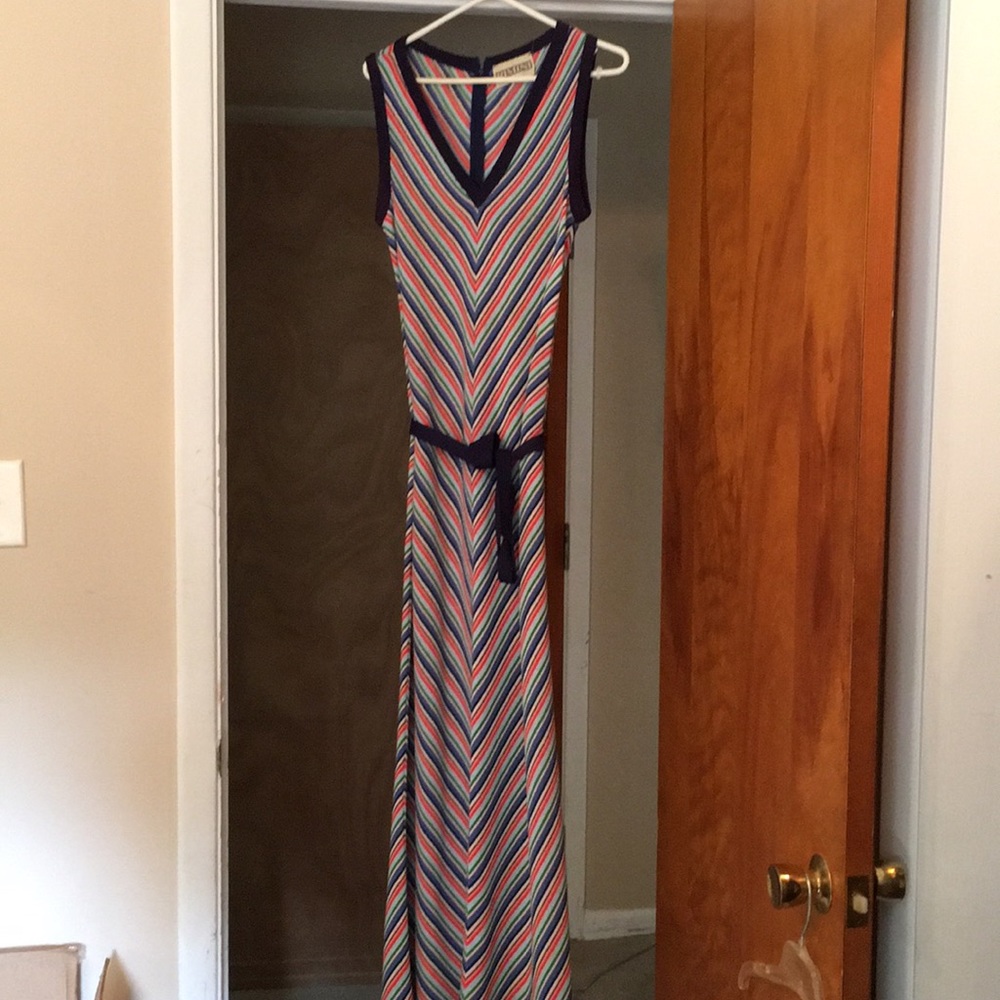 Vintage 70’s striped sweater knit dress with belt